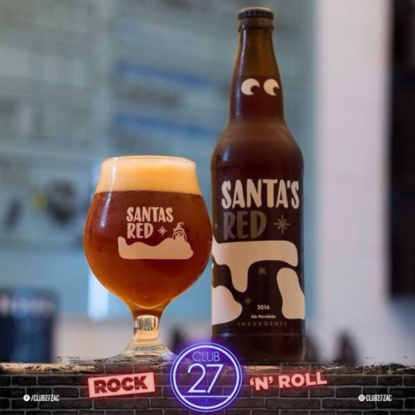 Santa's Red, es una cerveza de temporada que puedes disfrutar en @club27