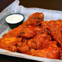 The spicy garlic wings are HOT!