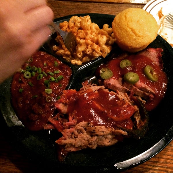 Food was brought out quickly, but brisket very fatty (avoid), ribs and pulled pork were very good (recommend). For sides, ac & cheese was best, avoid the chili. Rochester/Syracuse locations are better