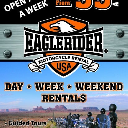 Did you know that through EagleRider Phoenix you can pick up and drop off at any EagleRider location nationwide? EagleRider Phoenix..We Rent Dreams