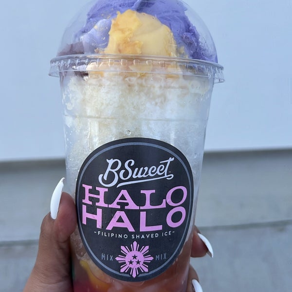 Get the halo halo. It’s really good!!!