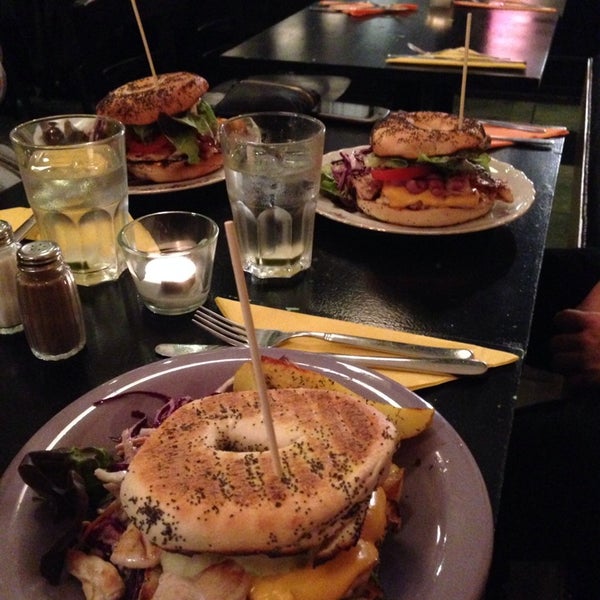 Photo taken at Rachel - Bagels &amp; Burgers by Jon C. on 10/13/2013