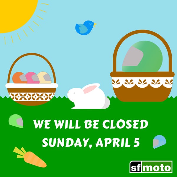 Plan ahead: We'll be closed on Easter Sunday, April 5. Hop on your bike and come see us tomorrow, Saturday, or Monday!