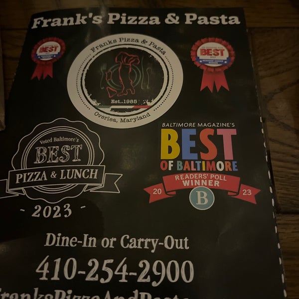 8/11/2023에 Mark B.님이 Frank&#39;s Pizza &amp; Pasta에서 찍은 사진