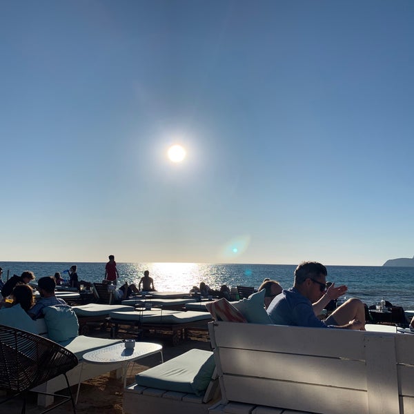 Photo taken at Experimental Beach Ibiza by Miranda D. on 10/15/2019