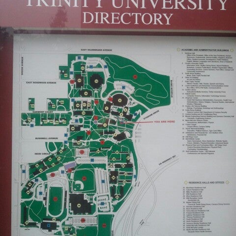 Trinity University Campus Map
