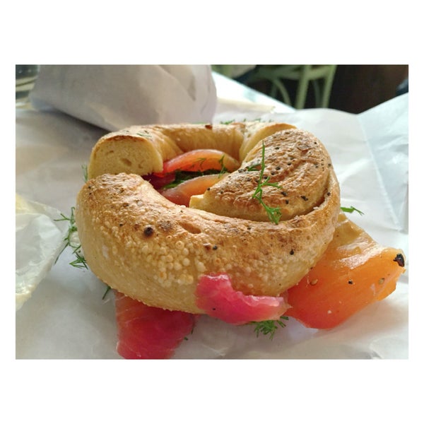 Very yummy. Crunchy, a bit sweet, and all around great bagel. I've had better salmon, but the inventive cream cheese flavors like horseradish will tickle your tastebuds.