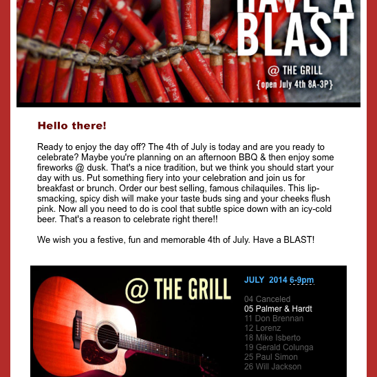 HAVE A BALST!! Happy Fourth of July from the Riverside Grill.