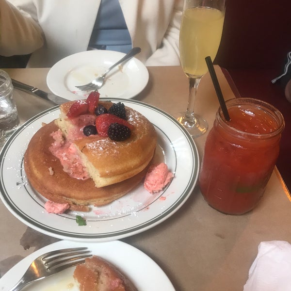 Pancakes and Bloody Mary are good. Service is the oat