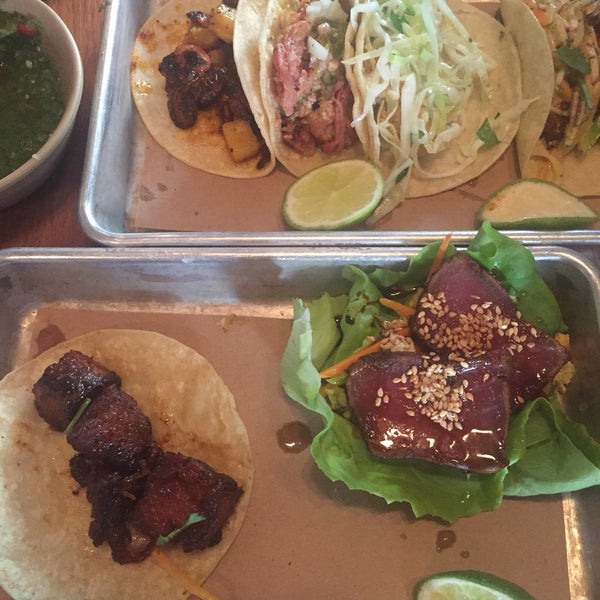 Tacos are okay. Best one is the glazed pork belly. Second is tuna tatako taco. Rest is eh.