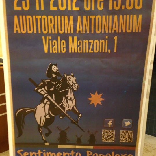 Photo taken at Auditorium Antonianum by Mauro R. on 11/23/2012