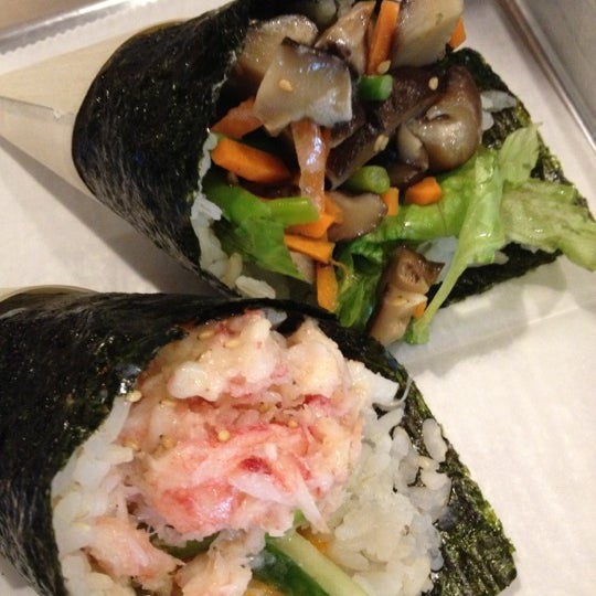 New concept of roll sushi.  It's great when you are little hungry and want to eat something quick. Shiitake roll is great!