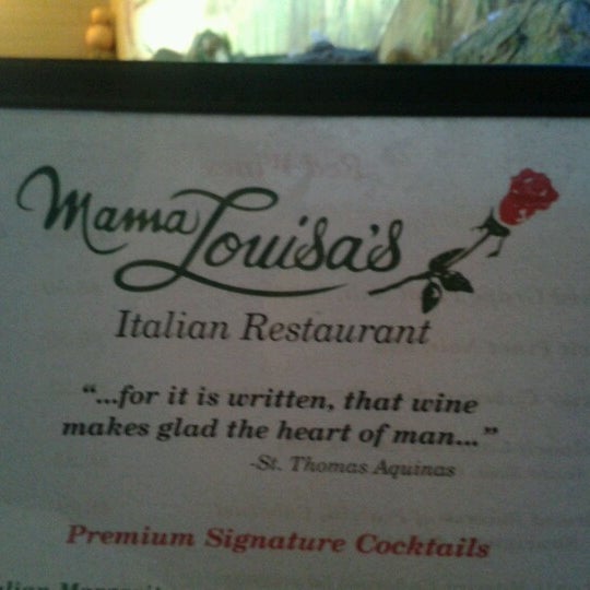 Photo taken at Mama Louisa&#39;s Italian Restaurant by Tracy R. on 10/16/2012