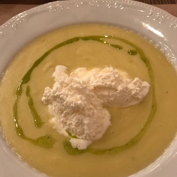 One of the best restaurants! Incredible. Try this soup, the pasta and a pavlova