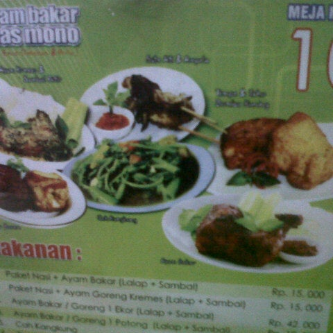 Ayam Bakar Mas Mono Menu Menu For Ayam Bakar Mas Mono