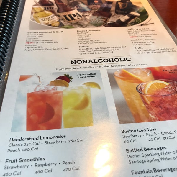 Red Lobster Drink Menu