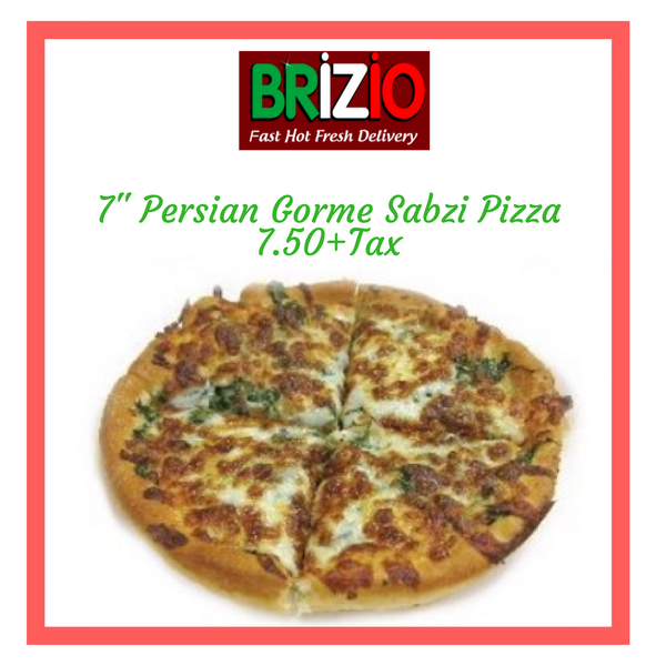 Have you tasted our 7" Persian Gorme Sabzi Pizza yet? Order online now: https://goo.gl/Li0KZg #Pizza #PersianGormeSabziPizza #BrizioPizza