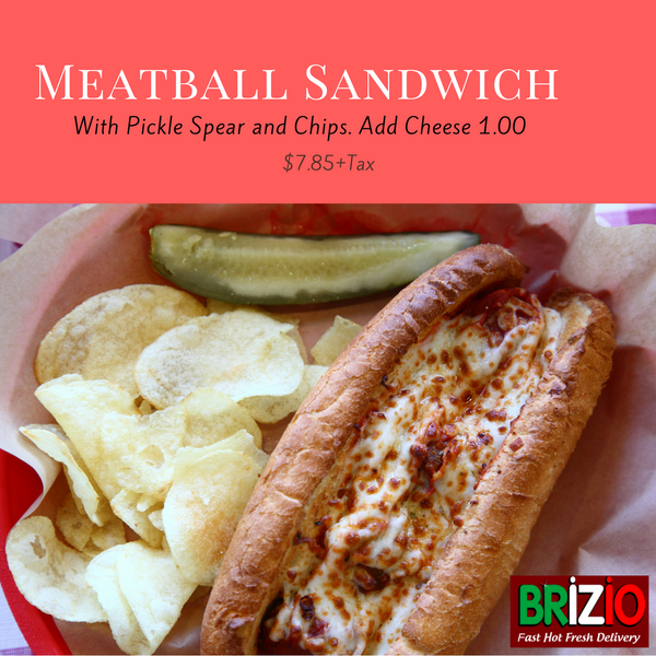 Having a Fog-Tastic Day? #Treat yourself to some Meatball Sandwich with Pickle Spear and Chip Now! #Foggyday #TimeForSandwich
