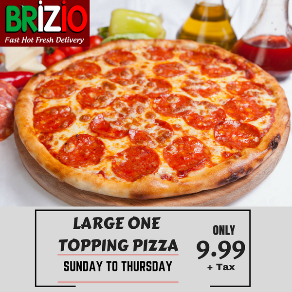 Pizza lovers everywhere, get a large 1-topping #pizza for $9.99. Order here - https://goo.gl/1Wqgwh #pizzalover #ilovepizza