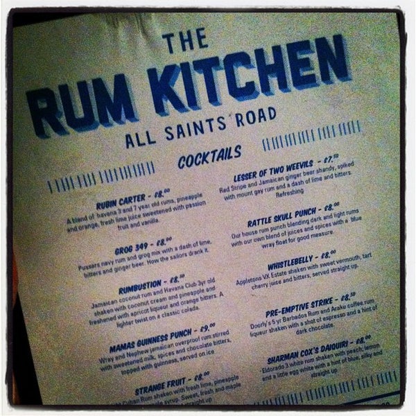 The Rum Kitchen Kensington and Chelsea 68 All Saints Road