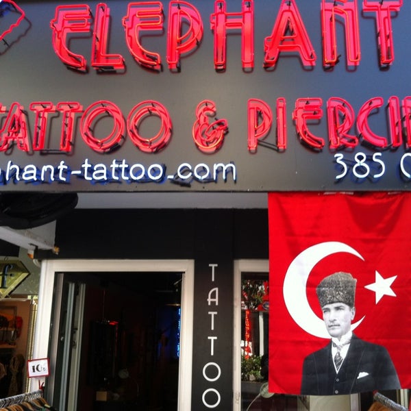 Photo taken at Elephant Tattoo &amp; Piercing by Levent C. on 5/19/2013