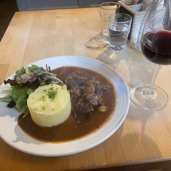 I had Delicious Beef bourguignon with red wine. French cuisine