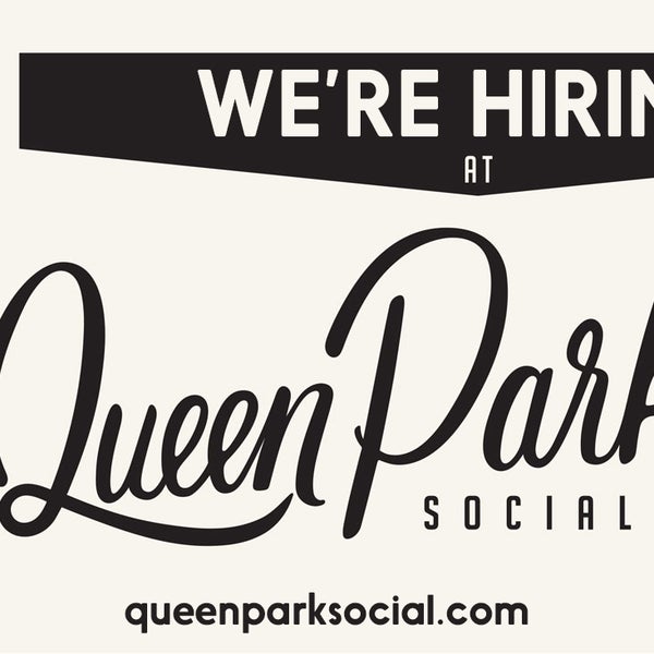 We're looking for awesome talent to join our Queen Park Social team. If you love food and drink, and have a passion for hard work, let's chat! https://www.queenparksocial.com/work-with-us