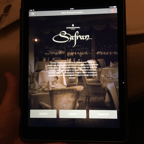 Das Foto wurde bei Safran Restaurant  InterContinental Istanbul von Traveler am 3/19/2016 aufgenommen