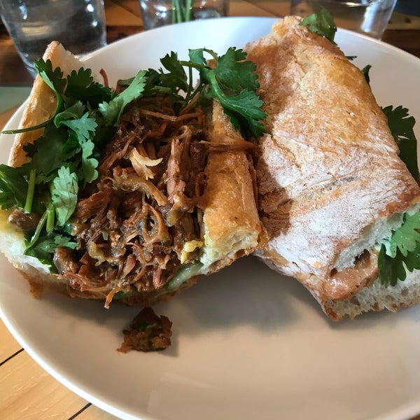 Brunch:  Pulled Chicken Sandwich and get the Green Fields Juice.
