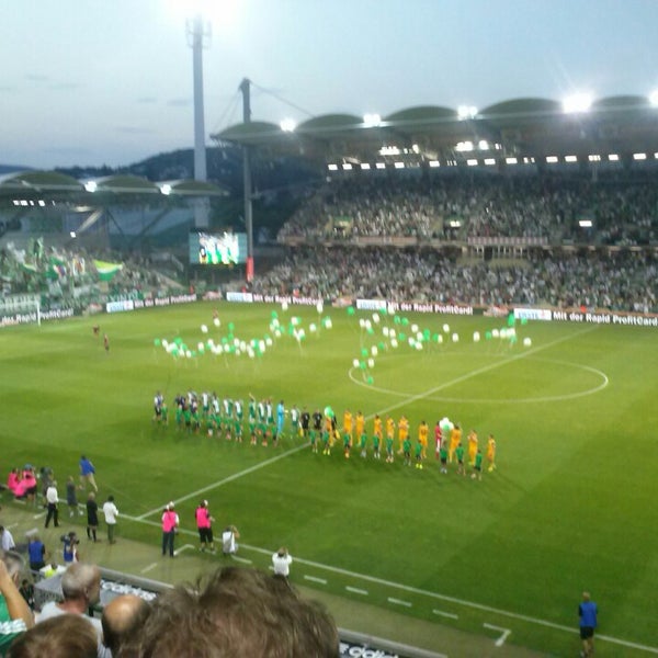 Photo taken at Gerhard Hanappi Stadium by Patrick D. on 8/8/2013