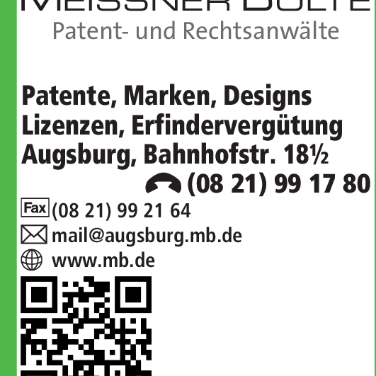 Photos At Meissner Bolte Patentanwalte Rechtsanwalte Partnerschaft Mbb Innenstadt Augsburg Bayern