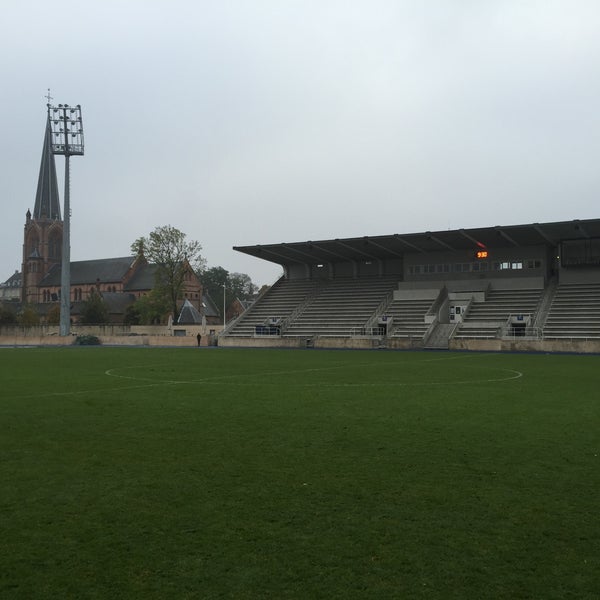 Photo taken at Østerbro Stadion by Jesper P. on 11/1/2015