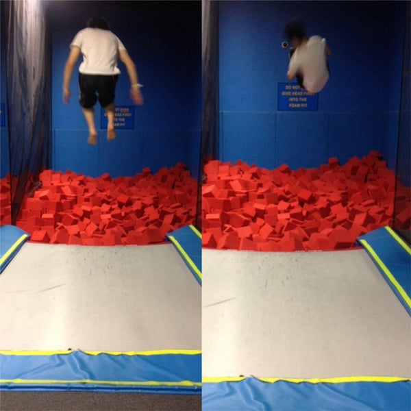 Photo taken at Bounce Trampoline Sports by Gina G. on 6/4/2014