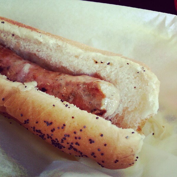 Photo taken at Hotdog-Opolis by Krysta B. on 8/21/2012