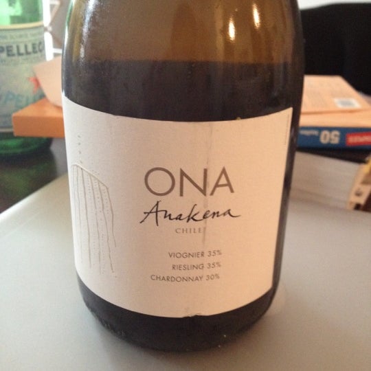 They carry a great collection of affordable Chilean wines. This one is an Anakena 'Ona' White Blend and it's delicious. Try their Los Vascos Rose or Santa Helena Sauvignon Blanc for something tasty!!