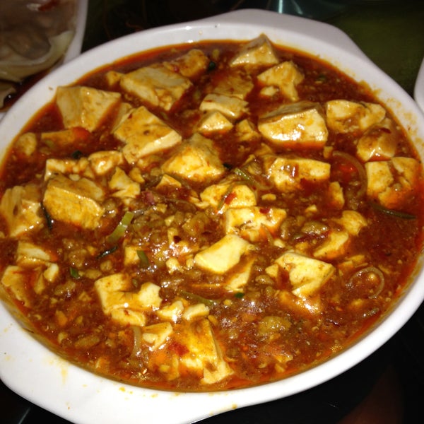 Mapo Tofu is spicy with ground pork