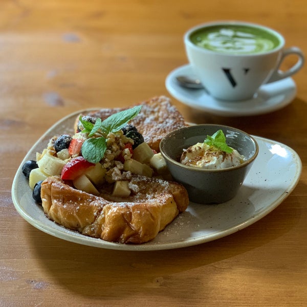 French Toast with Matcha Latte