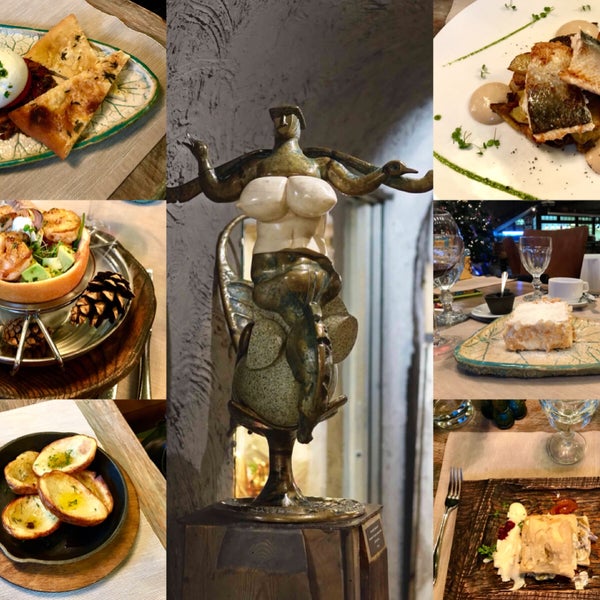 Interesting place where’s soexist the restaurant,Artstudio & Rukavishnikovs’ gallery.I recommend Burrata-$10,Crab meat salad with 🥑 -$22,  baked🥔 with egg poached, sour cream-$7. Average bill-$150$