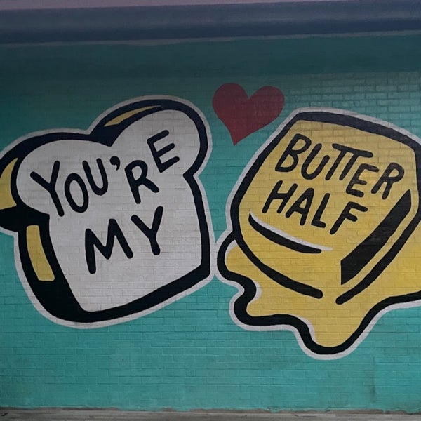 Photo taken at You&#39;re My Butter Half (2013) mural by John Rockwell and the Creative Suitcase team by Carrianne B. on 10/12/2023