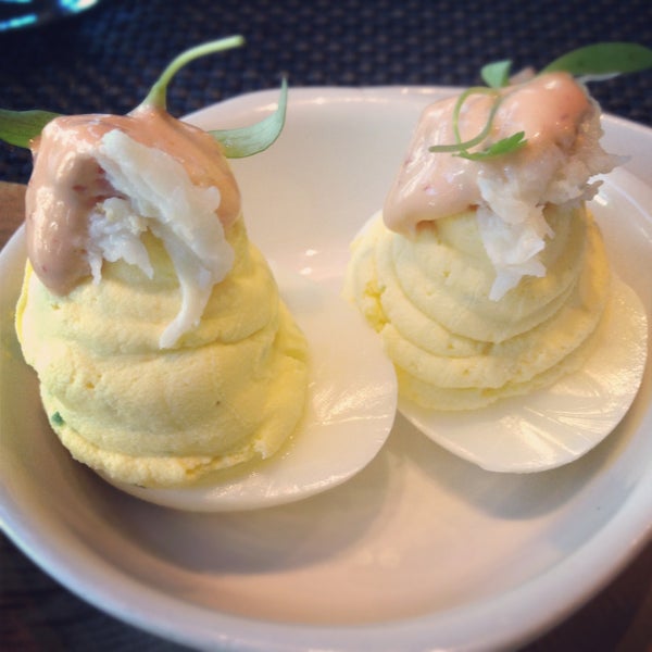 Dungeness Crab Deviled Eggs. I dream of these.