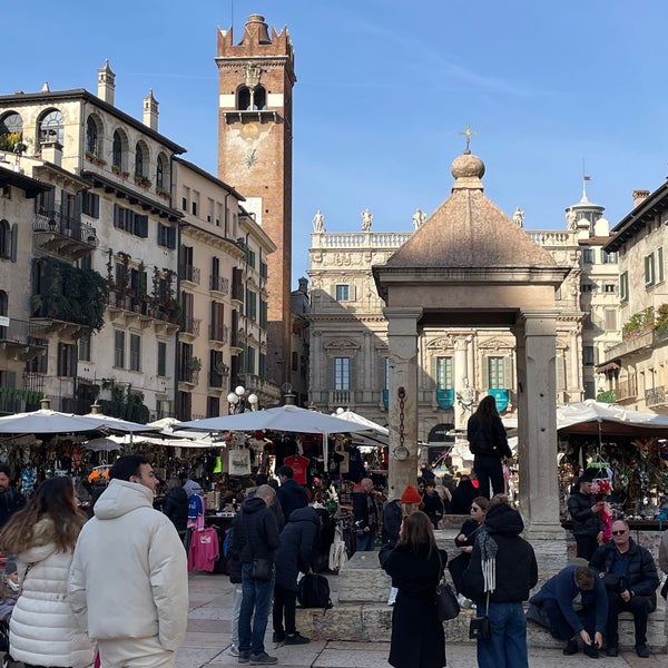 Photo taken at Piazza delle Erbe by Ákos B. on 1/14/2023