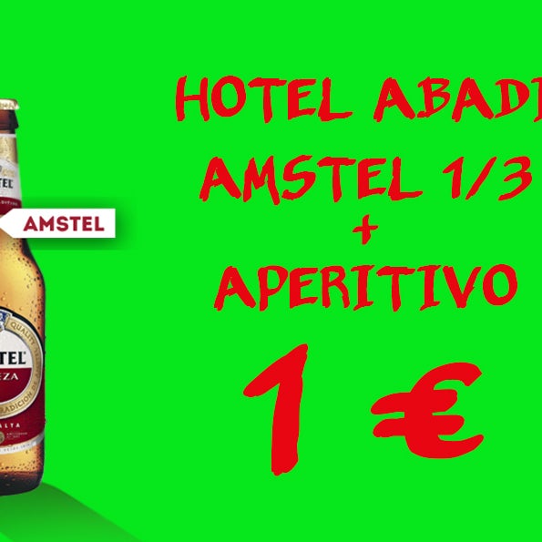 1/3 Amstel + aperitivo = 1 €. Fuera crisis.