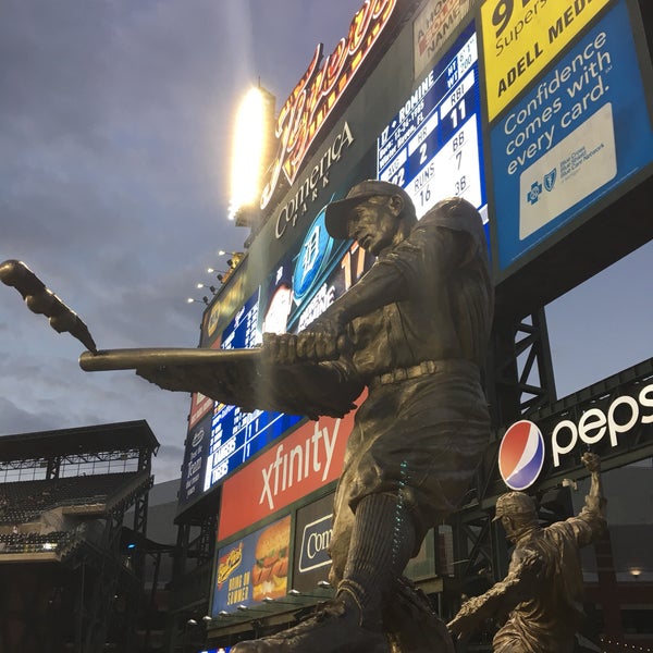 Tigers Hall of Fame Statues by Omri Amrany & Julie Rotblatt-Amrany -  Downtown Detroit - Comerica Park
