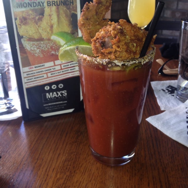 Monday brunch! Good fried chicken, and $5 Bloody Mary's and mimosas!
