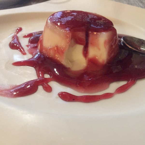 Delicious  panna cotta with overly sweet sauce :) staff just excellent