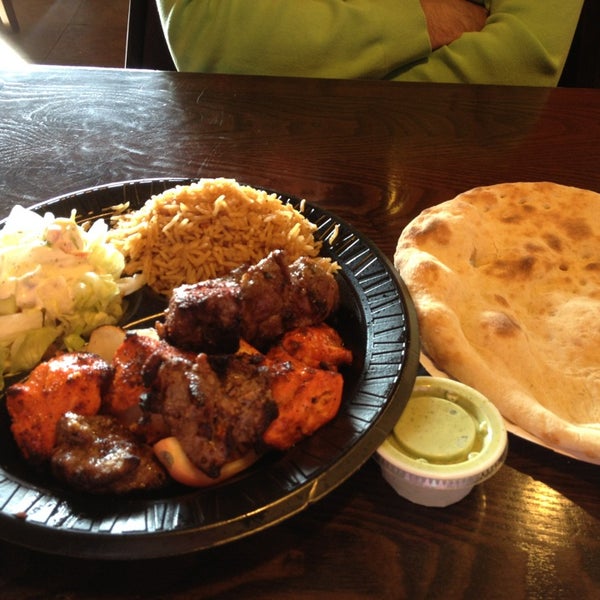 The lamb and chicken kabob combo platter is super delicious!