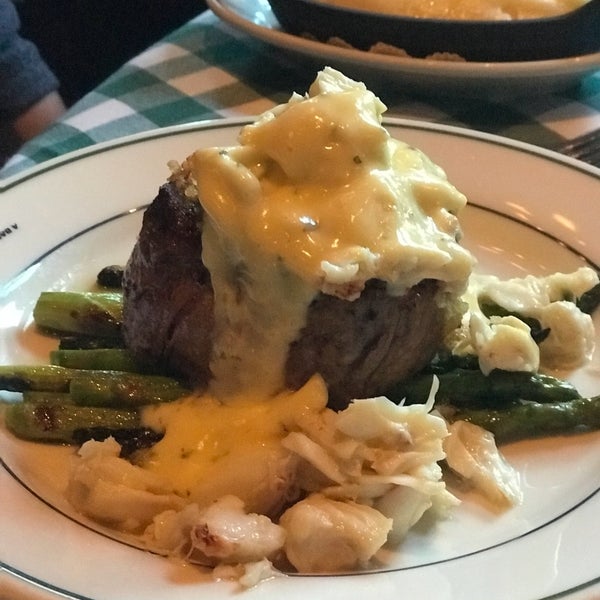 It’s not on the menu, but the Filet Oscar is the absolute best steak on the planet, even better than Morton’s. Pair it with a Spinach salad with hot bacon dressing!