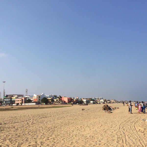 Photo taken at Besant Nagar Beach (Edward Elliot&#39;s Beach) by Ayşe G. on 2/16/2019