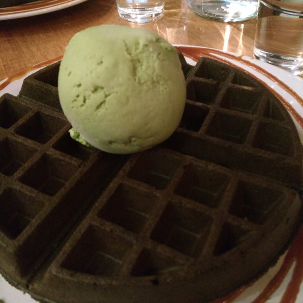 Charcoal waffles! They have alcoholic butter beer ice cream, and quite a good matcha sea salt.