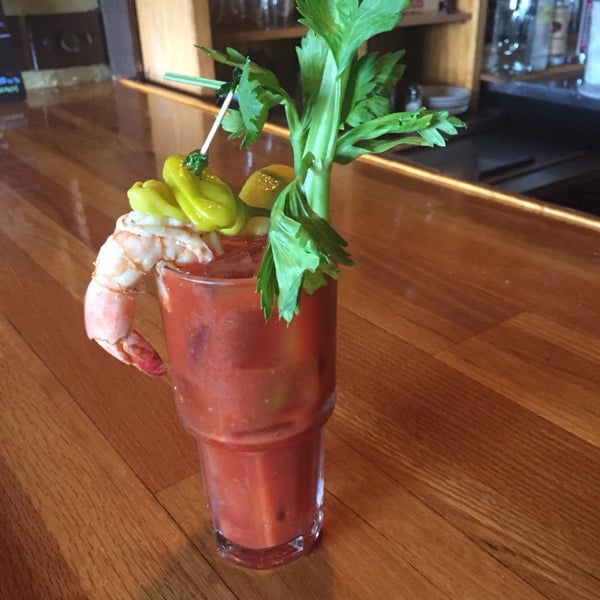 Every Sunday Shrimp Bloody Mary's made with local Jerry's Old Fashioned Bloody Mary Mix